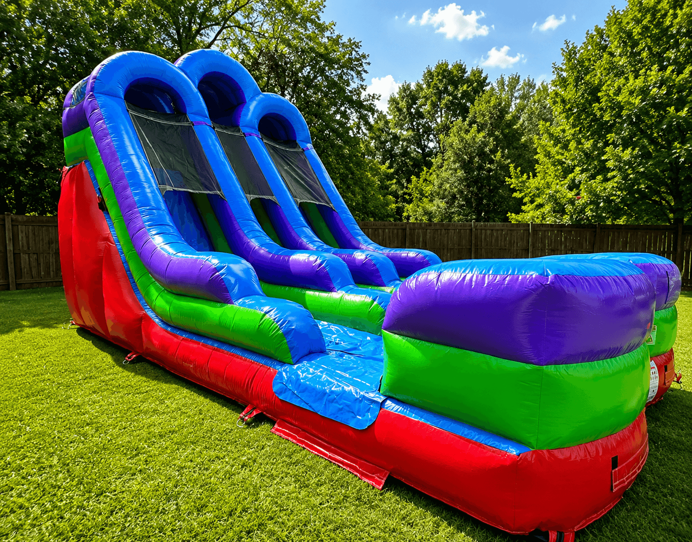 15ft Rainbow Dual-Lane Water Slide (Wet/Dry)